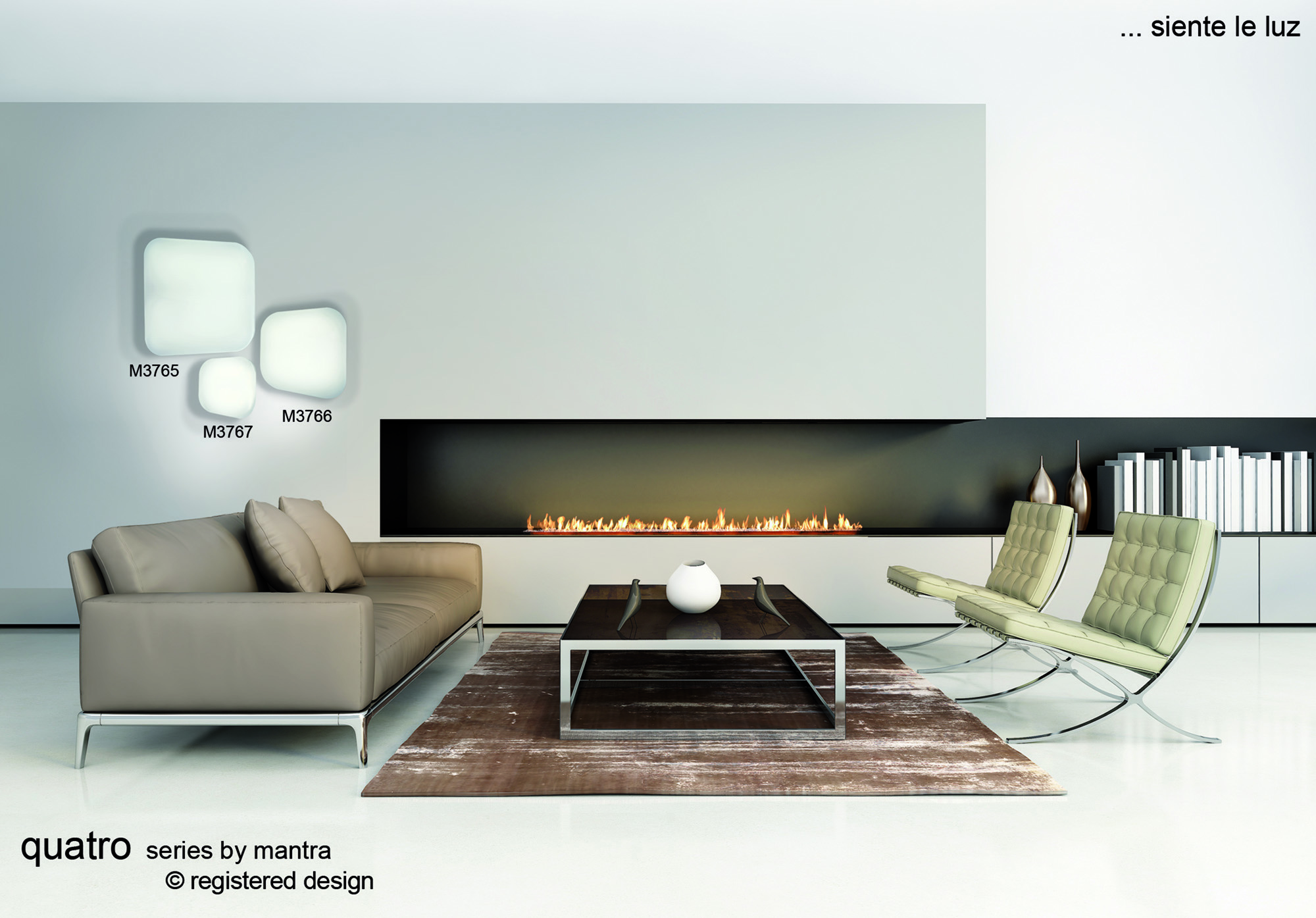 Quatro Wall Lights Mantra Fusion Flush Wall Lights